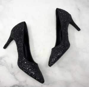 Chaussure à talons en paillettes brillantes