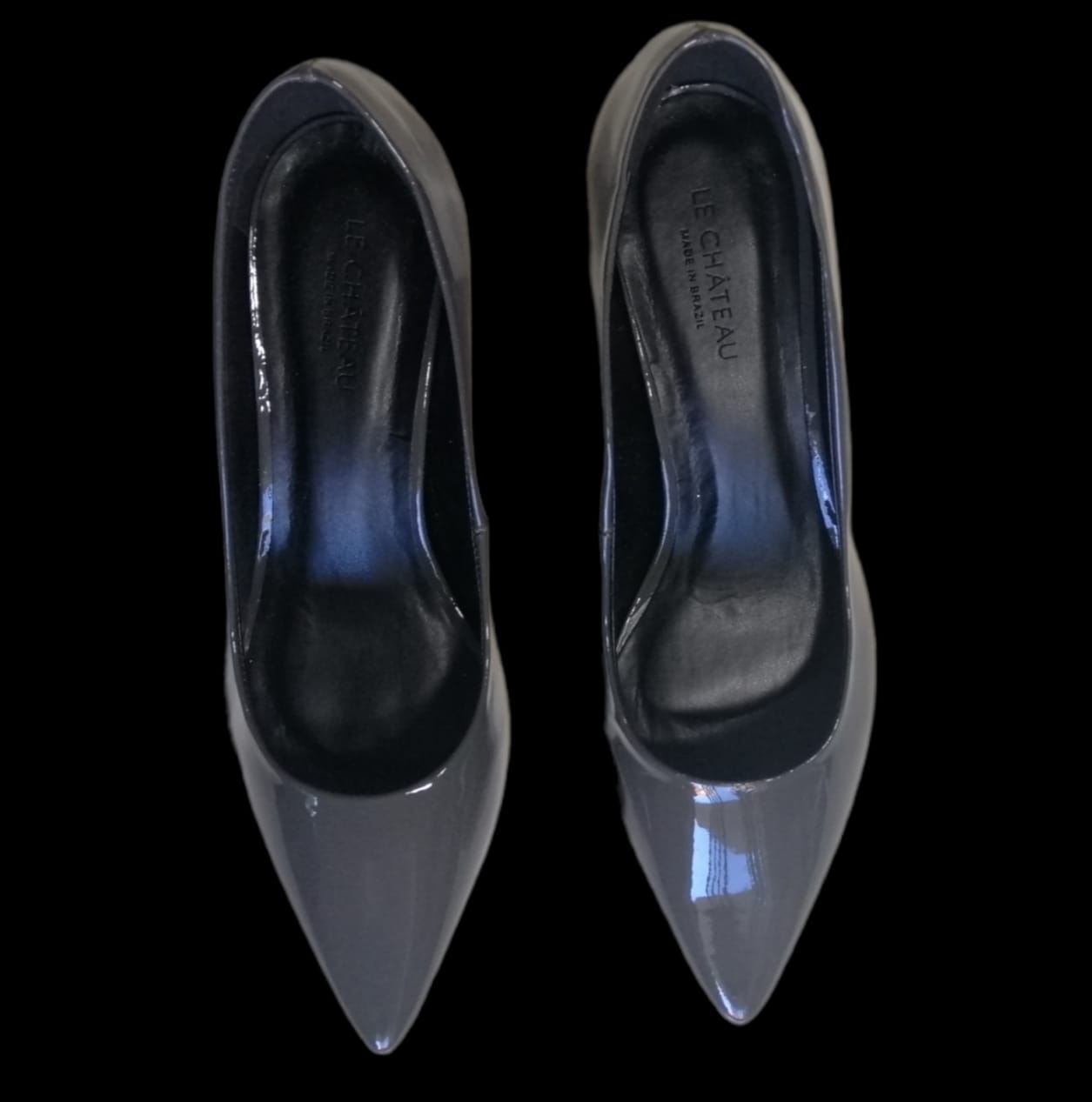 Chaussure pump brillante en cuir
