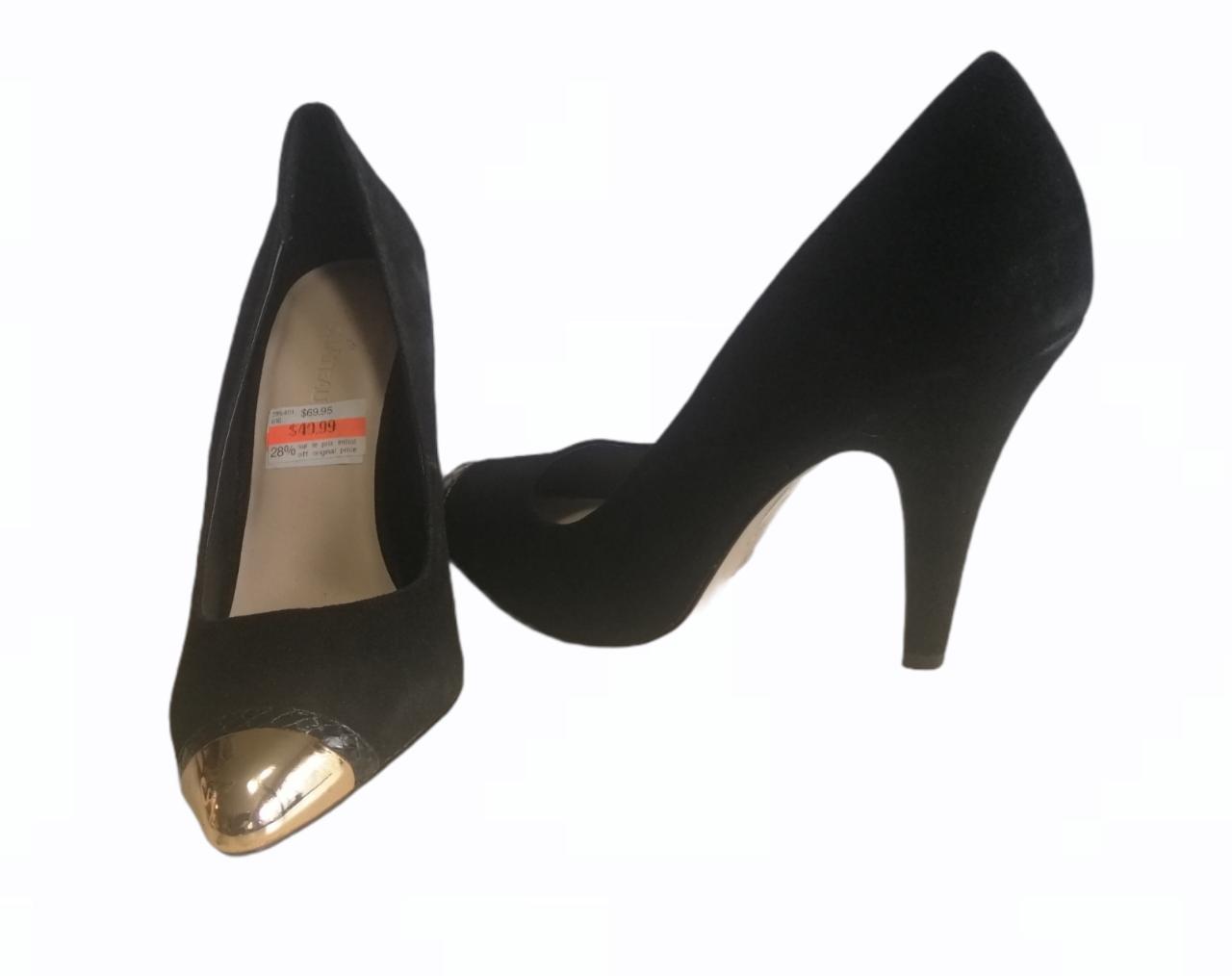 Chaussure à talons bout brillant en cuir