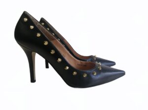 Chaussure à talons pump en cuir de couleur
