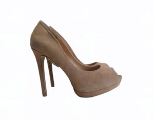 Chaussure à talons orteils ouverts en cuir NUDE