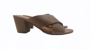 Sandale à petits talons taupe