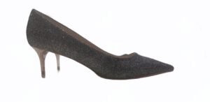 Chaussure brillante argent à petits talons