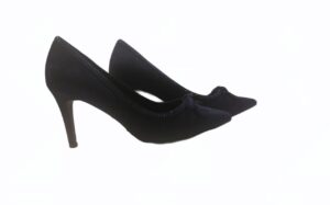 Chaussure à talons de couleur avec noeuds papillons paillettes brillantes