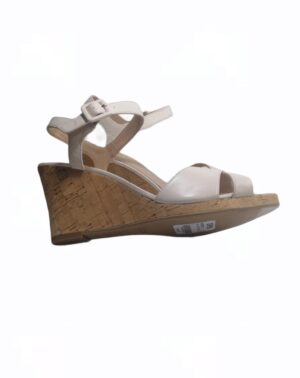 Chaussure ouverte Talon Compensé en cuir