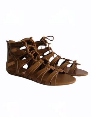 Chaussure basse peep toe gladiator fermeture à l'arrière