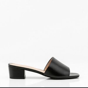 Sandale petit talon bloc en cuir