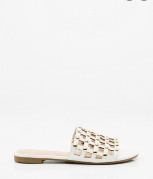 Sandale chic blanc or