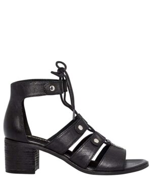 Chaussure à petits talons bloc en cuir