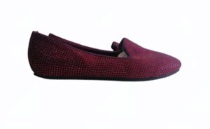 chaussure chic en cuir bordeau
