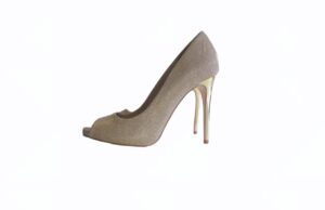 Chaussure à talons peep toe or