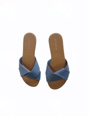 Sandale croisée bleue claire