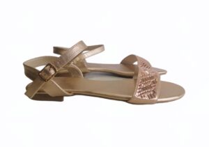 Chaussure ouverte basse rose or
