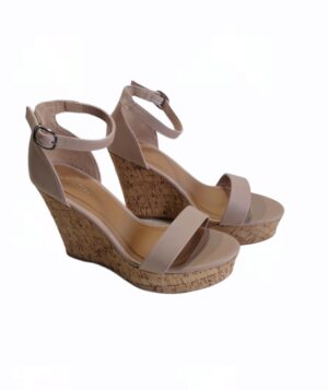 Chaussure ouverte à talons wedge NUDE