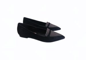 Chaussure basse en cuir noir-gris