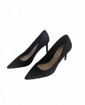 Chaussure à talons noire suède