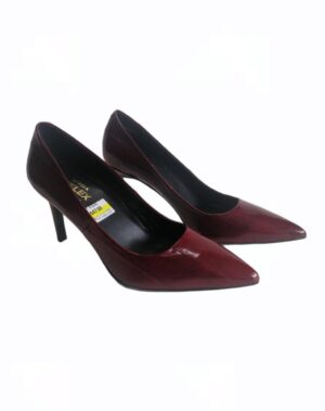 Chaussure à talons burgundy en cuir