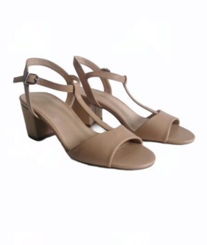 Chaussure à talons blocs Ouverte Tan
