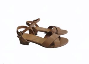 Chaussure basse ouverte croisée Tan