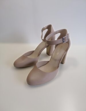 Chaussure à talons ankle strap NUDE en cuir
