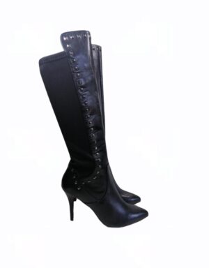 Botte chic en cuir noire