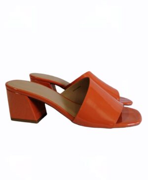 Sandale à talons bloc orange