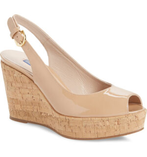 Chaussure à talons compensée type wedge Nude