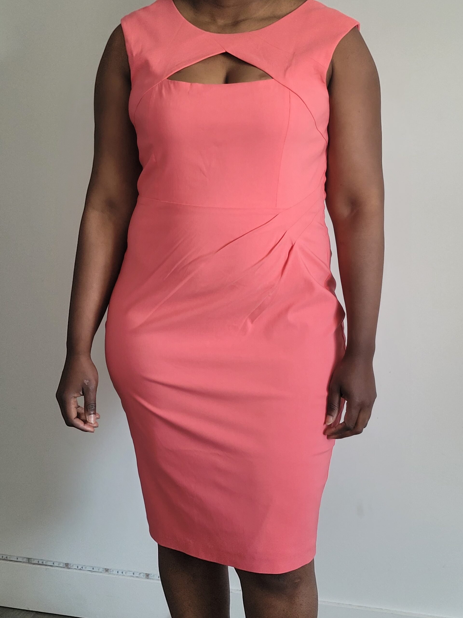 Robe droite rose saumon