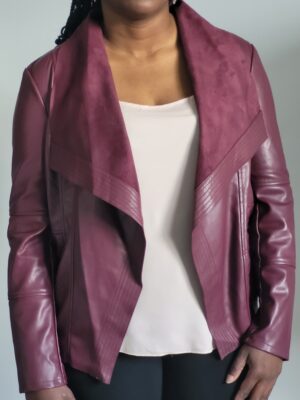 Veste Stylée bordeaux en Cuir